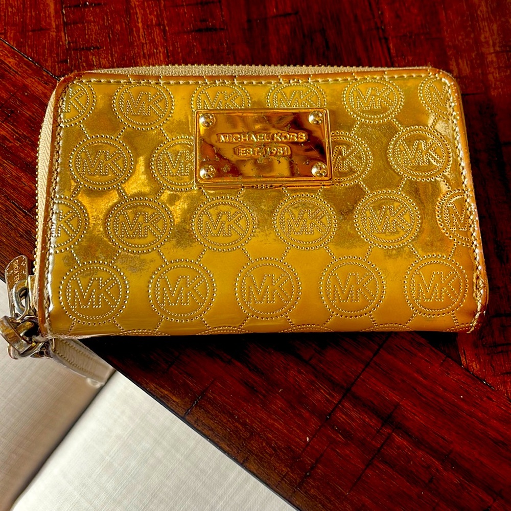 MK Gold Metallic Wallet